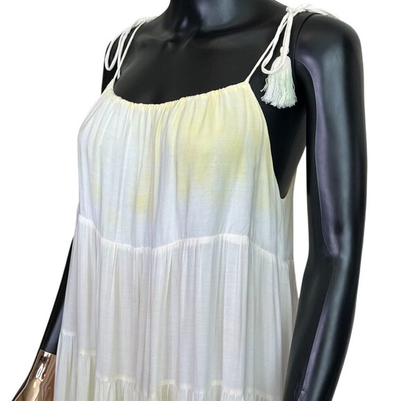 Storia Pastel Tie-Dye Maxi Dress NWT Medium | Tiered Flowy Adjustable Straps - Picture 9 of 13